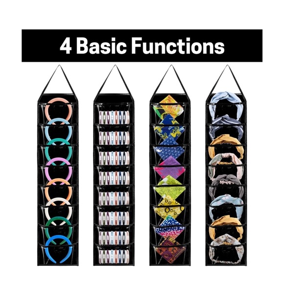 Hanging Headband Storage Organizer With 8 PVC Pockets - Picture 12 of 14